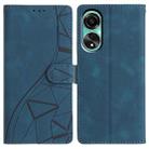 For OPPO A38 4G / A18 Triangles Embossed Leather Phone Case(Blue) - 1