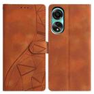 For OPPO A38 4G / A18 Triangles Embossed Leather Phone Case(Brown) - 1