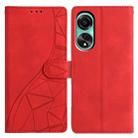 For OPPO A38 4G / A18 Triangles Embossed Leather Phone Case(Red) - 1