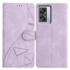 For OPPO A57 / A77 5G Triangles Embossed Leather Phone Case(Purple) - 1