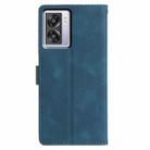 For OPPO A57 / A77 5G Triangles Embossed Leather Phone Case(Blue) - 3
