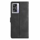 For OPPO A57 / A77 5G Triangles Embossed Leather Phone Case(Black) - 3