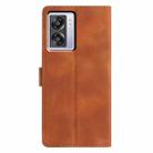 For OPPO A57 / A77 5G Triangles Embossed Leather Phone Case(Brown) - 3