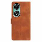 For OPPO A58 4G Global Triangles Embossed Leather Phone Case(Brown) - 3