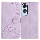 For OPPO A60 Triangles Embossed Leather Phone Case(Purple) - 1