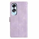 For OPPO A60 Triangles Embossed Leather Phone Case(Purple) - 3