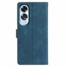 For OPPO A60 Triangles Embossed Leather Phone Case(Blue) - 3
