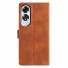 For OPPO A60 Triangles Embossed Leather Phone Case(Brown) - 3