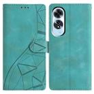 For OPPO A60 Triangles Embossed Leather Phone Case(Green) - 1