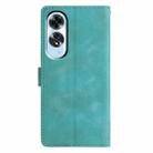 For OPPO A60 Triangles Embossed Leather Phone Case(Green) - 3