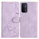 For OPPO A74 5G / A54 5G / A93 5G Triangles Embossed Leather Phone Case(Purple) - 1
