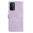 For OPPO A74 5G / A54 5G / A93 5G Triangles Embossed Leather Phone Case(Purple) - 3