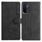 For OPPO A74 5G / A54 5G / A93 5G Triangles Embossed Leather Phone Case(Black) - 1