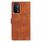 For OPPO A74 5G / A54 5G / A93 5G Triangles Embossed Leather Phone Case(Brown) - 3