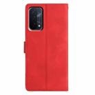 For OPPO A74 5G / A54 5G / A93 5G Triangles Embossed Leather Phone Case(Red) - 3