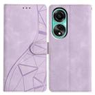 For OPPO A78 4G Triangles Embossed Leather Phone Case(Purple) - 1