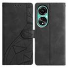 For OPPO A78 4G Triangles Embossed Leather Phone Case(Black) - 1