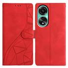 For OPPO A78 4G Triangles Embossed Leather Phone Case(Red) - 1