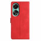 For OPPO A78 4G Triangles Embossed Leather Phone Case(Red) - 3