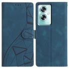 For OPPO A79 5G / A2 5G Triangles Embossed Leather Phone Case(Blue) - 1