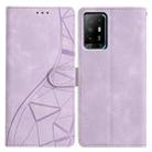 For OPPO A94 5G Triangles Embossed Leather Phone Case(Purple) - 1