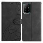 For OPPO A94 5G Triangles Embossed Leather Phone Case(Black) - 1
