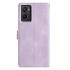 For OPPO A96 / A76 / A36 Triangles Embossed Leather Phone Case(Purple) - 3