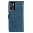 For OPPO A96 / A76 / A36 Triangles Embossed Leather Phone Case(Blue) - 3