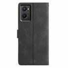 For OPPO A96 / A76 / A36 Triangles Embossed Leather Phone Case(Black) - 3
