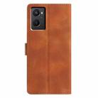 For OPPO A96 / A76 / A36 Triangles Embossed Leather Phone Case(Brown) - 3