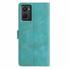 For OPPO A96 / A76 / A36 Triangles Embossed Leather Phone Case(Green) - 3