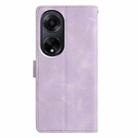 For OPPO A98 Triangles Embossed Leather Phone Case(Purple) - 3