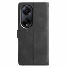 For OPPO A98 Triangles Embossed Leather Phone Case(Black) - 3