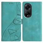 For OPPO A98 Triangles Embossed Leather Phone Case(Green) - 1