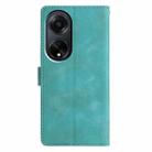 For OPPO A98 Triangles Embossed Leather Phone Case(Green) - 3