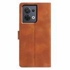 For OPPO Reno8 5G Global Triangles Embossed Leather Phone Case(Brown) - 3