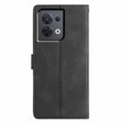 For OPPO Reno8 Pro 5G Global Triangles Embossed Leather Phone Case(Black) - 3