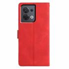 For OPPO Reno8 Pro 5G Global Triangles Embossed Leather Phone Case(Red) - 3