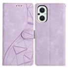 For OPPO Reno8 Lite 5G / Reno7 Z Triangles Embossed Leather Phone Case(Purple) - 1