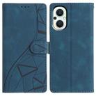 For OPPO Reno8 Lite 5G / Reno7 Z Triangles Embossed Leather Phone Case(Blue) - 1