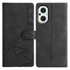 For OPPO Reno8 Lite 5G / Reno7 Z Triangles Embossed Leather Phone Case(Black) - 1