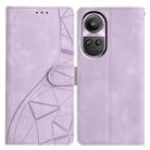 For OPPO Reno10 / Reno10 Pro Triangles Embossed Leather Phone Case(Purple) - 1