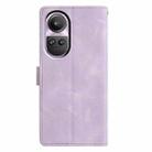 For OPPO Reno10 / Reno10 Pro Triangles Embossed Leather Phone Case(Purple) - 3