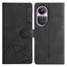 For OPPO Reno10 / Reno10 Pro Triangles Embossed Leather Phone Case(Black) - 1