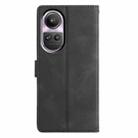 For OPPO Reno10 / Reno10 Pro Triangles Embossed Leather Phone Case(Black) - 3