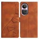 For OPPO Reno10 / Reno10 Pro Triangles Embossed Leather Phone Case(Brown) - 1