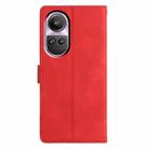 For OPPO Reno10 / Reno10 Pro Triangles Embossed Leather Phone Case(Red) - 3