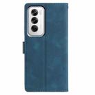 For OPPO Reno12 5G Global Triangles Embossed Leather Phone Case(Blue) - 3