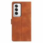 For OPPO Reno12 5G Global Triangles Embossed Leather Phone Case(Brown) - 3