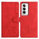 For OPPO Reno12 5G Global Triangles Embossed Leather Phone Case(Red) - 1